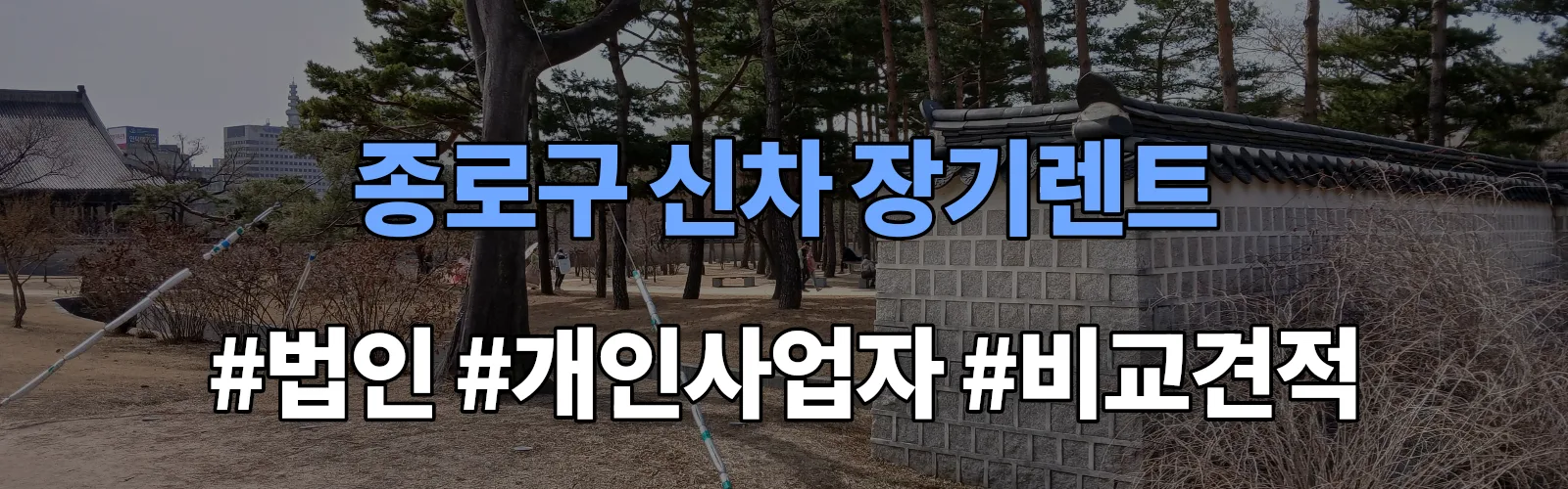 종로구 신차 장기렌트 비교견적